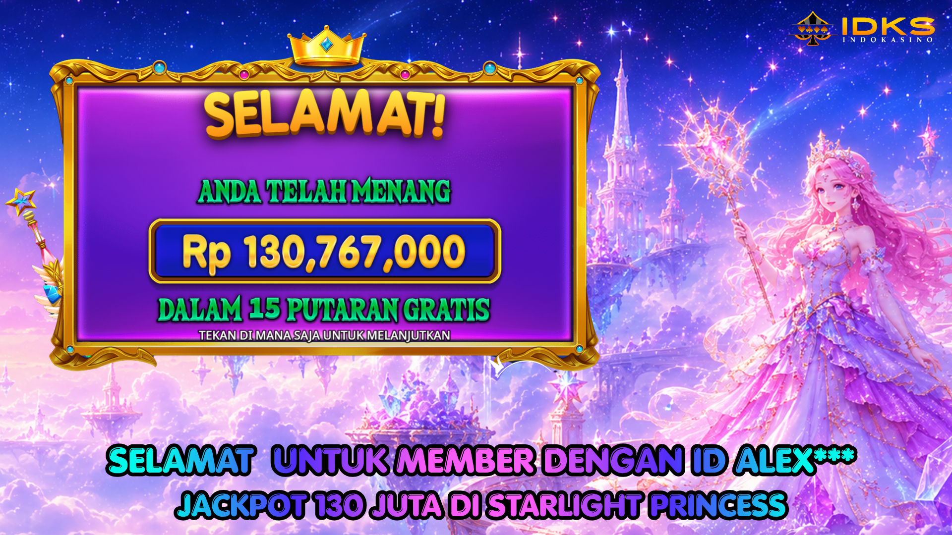 Member INDOKASINO Menang 130 Juta