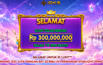 Member IDKS Menang Rp300 Juta di Starlight Princess